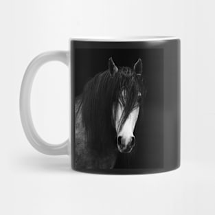 Wild Horses, White horse, Horse print, Horse art, Wall art, Wall decor, Trendy print, Animal print, Interior Mug